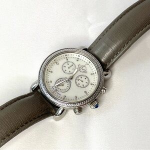 GV2 Marsala Crystal Watch with Gray Leather Strap – Italian Design, Swiss Quartz